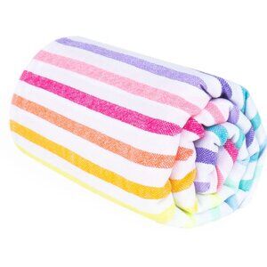 NWT Las Bayadas Striped Beach Towel - LA ALEGRIA Rainbow Stripes